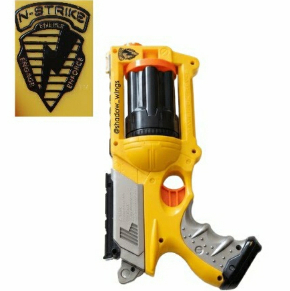NERF N Strike Maverick Rev-6 Blaster - Yellow Nerf Dart Gun Rotating Barrel